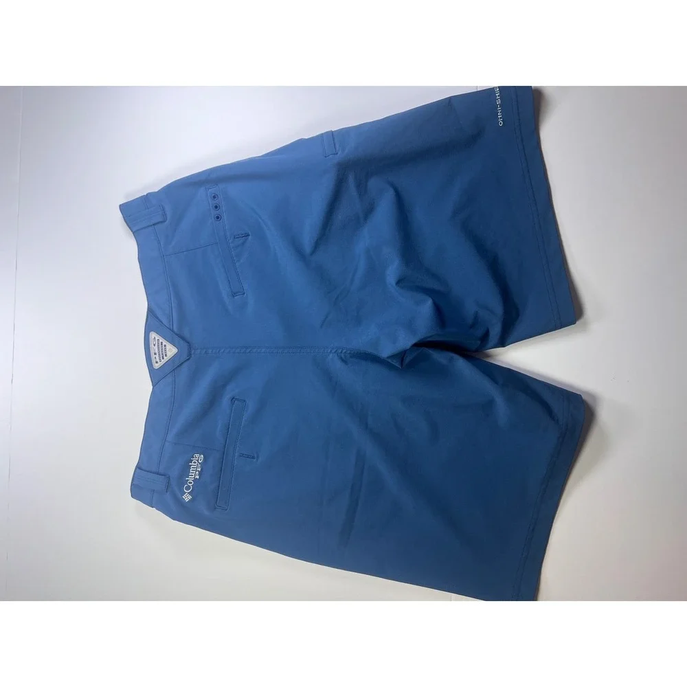 Columbia‎ PFG Fishing Shorts Mens 32 Blue Omni-Shield Performance Cargo 10L
